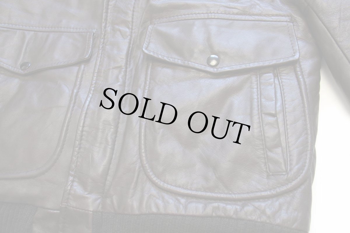 画像8: 70s UNKNOWN A-2タイプ 襟ボア&ライナー フライト レザージャケット 焦げ茶 36 (8)