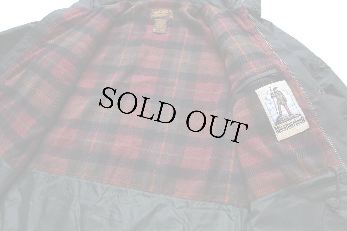 画像6: 90s EddieBauerエディーバウアー タータンチェック ウールライナー マウンテンパーカー 深緑 L (6)