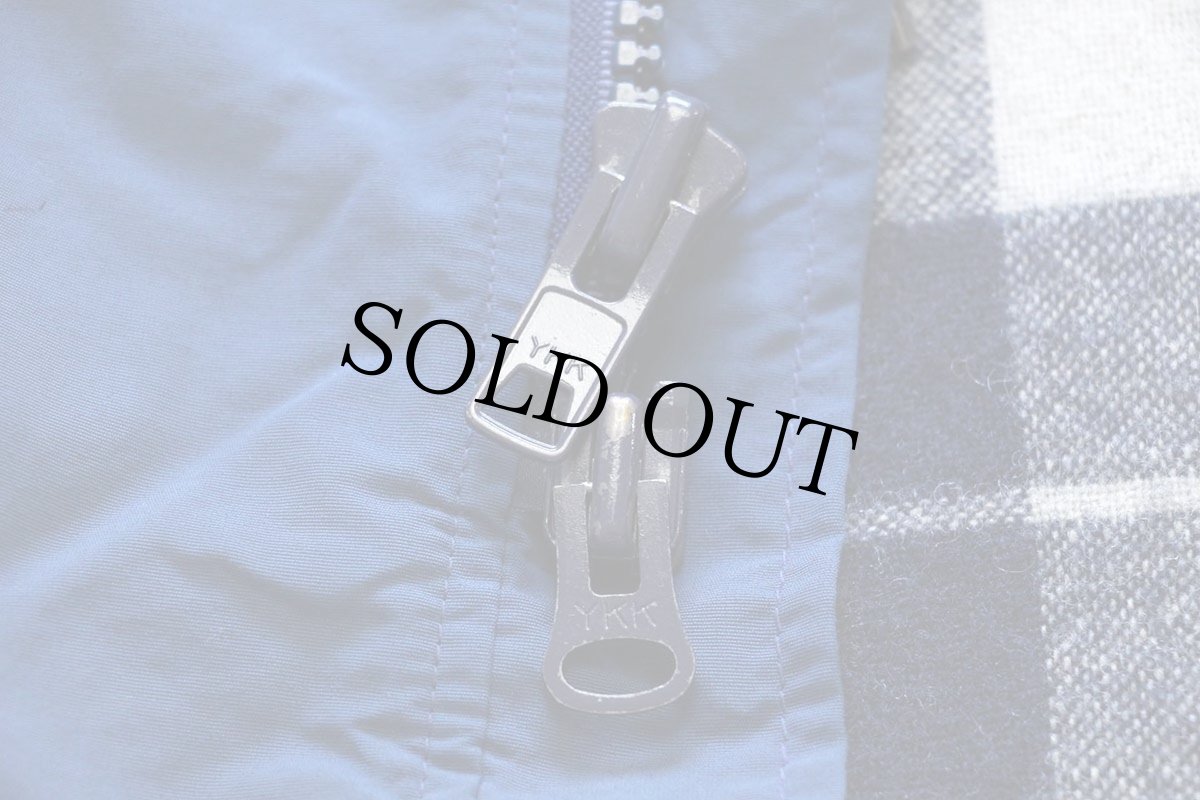 画像6: 90s USA製 LANDS'ENDランズエンド タータンチェック ウールライナー ナイロン マウンテンパーカー 紺 XL (6)