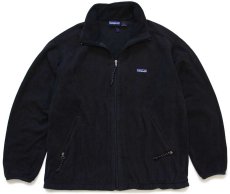 画像1: 90s ポルトガル製 patagoniaパタゴニア フリースジャケット 黒 L (1)