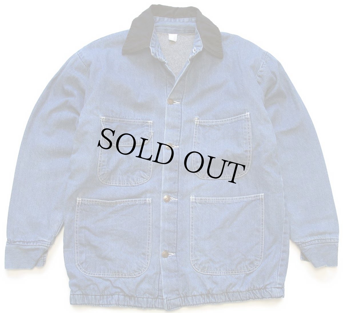 画像1: Bob Barker フリースライナー デニム チョアコート カバーオール (1)