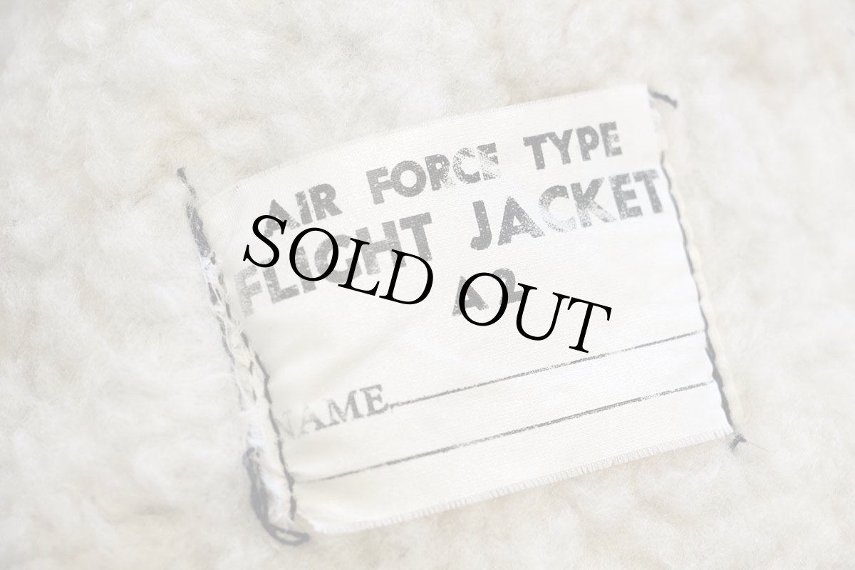 画像5: 70s UNKNOWN A-2タイプ 襟ボア&ライナー フライト レザージャケット 焦げ茶 36 (5)