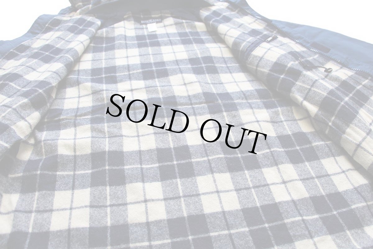 画像5: 90s USA製 LANDS'ENDランズエンド タータンチェック ウールライナー ナイロン マウンテンパーカー 紺 XL (5)