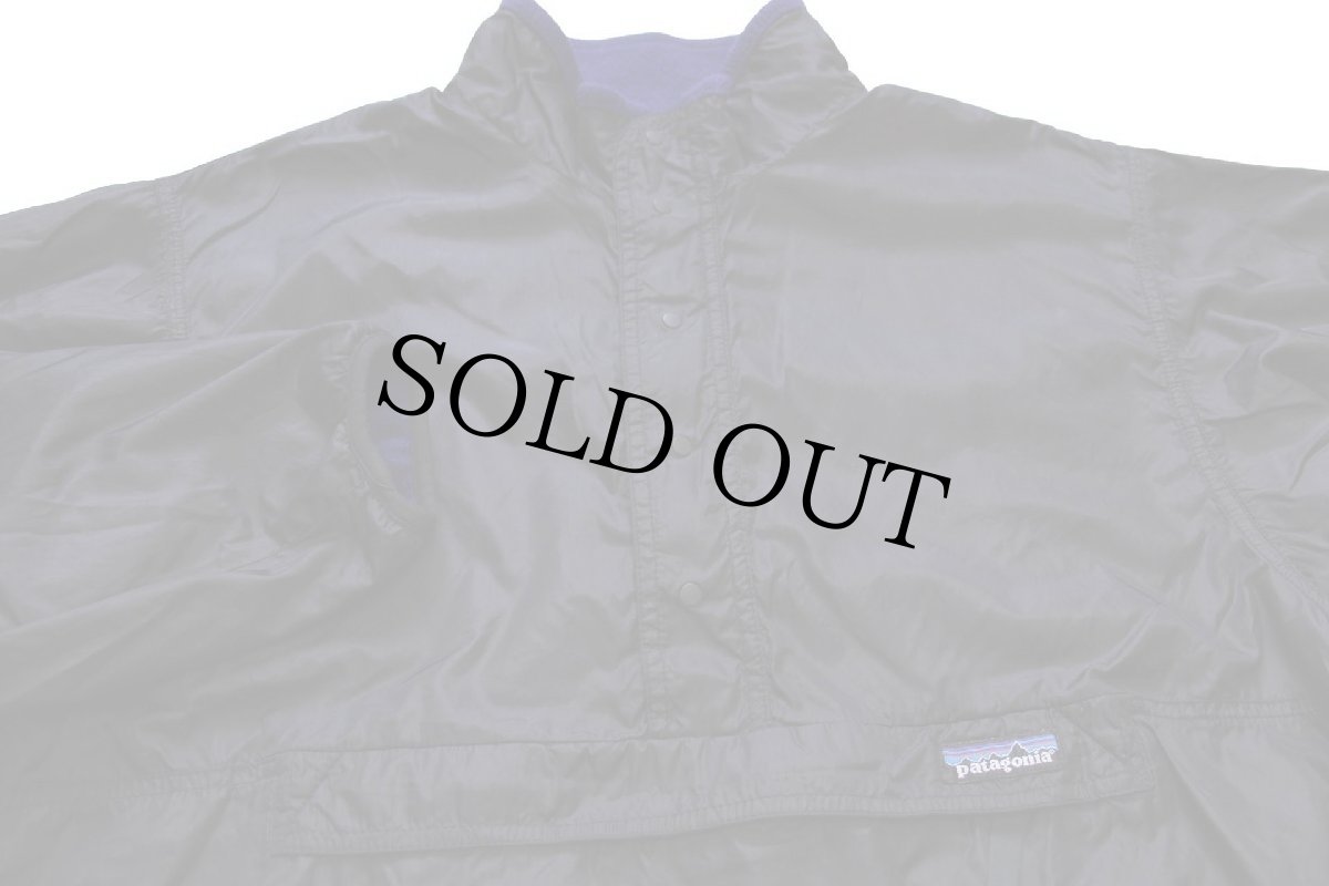 画像3: 90s USA製 patagoniaパタゴニア グリセード ハーフジップ プルオーバー フリース×ナイロンジャケット 黒×青紫 L (3)