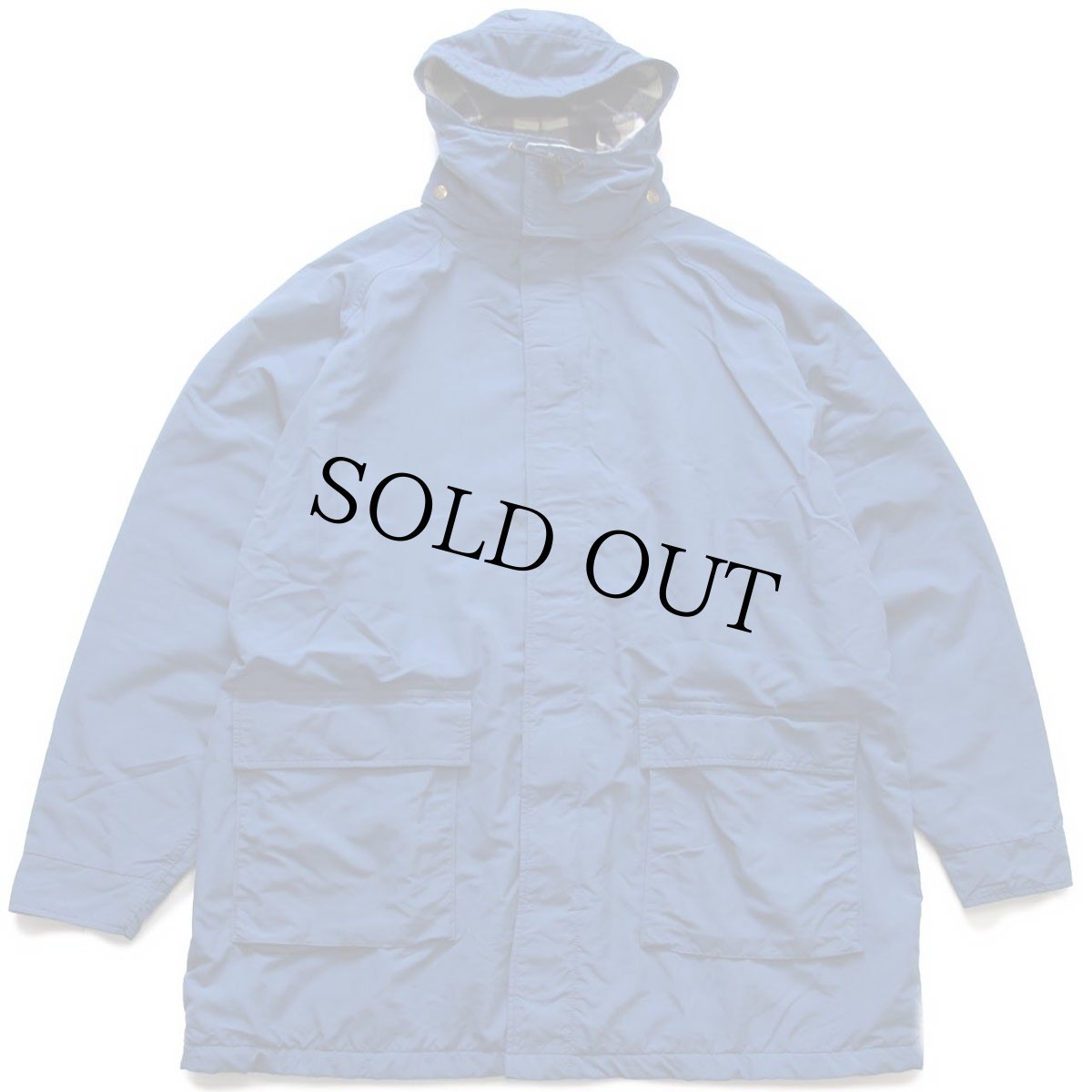 画像1: 90s USA製 LANDS'ENDランズエンド タータンチェック ウールライナー ナイロン マウンテンパーカー 紺 XL (1)