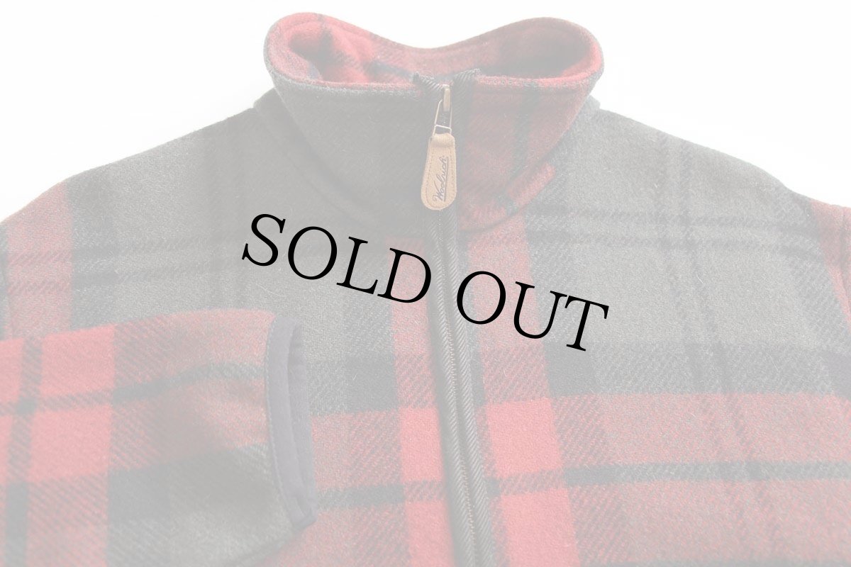 画像3: 00s メキシコ製 Woolrichウールリッチ タータンチェック ハーフジップ プルオーバー ウールジャケット M (3)