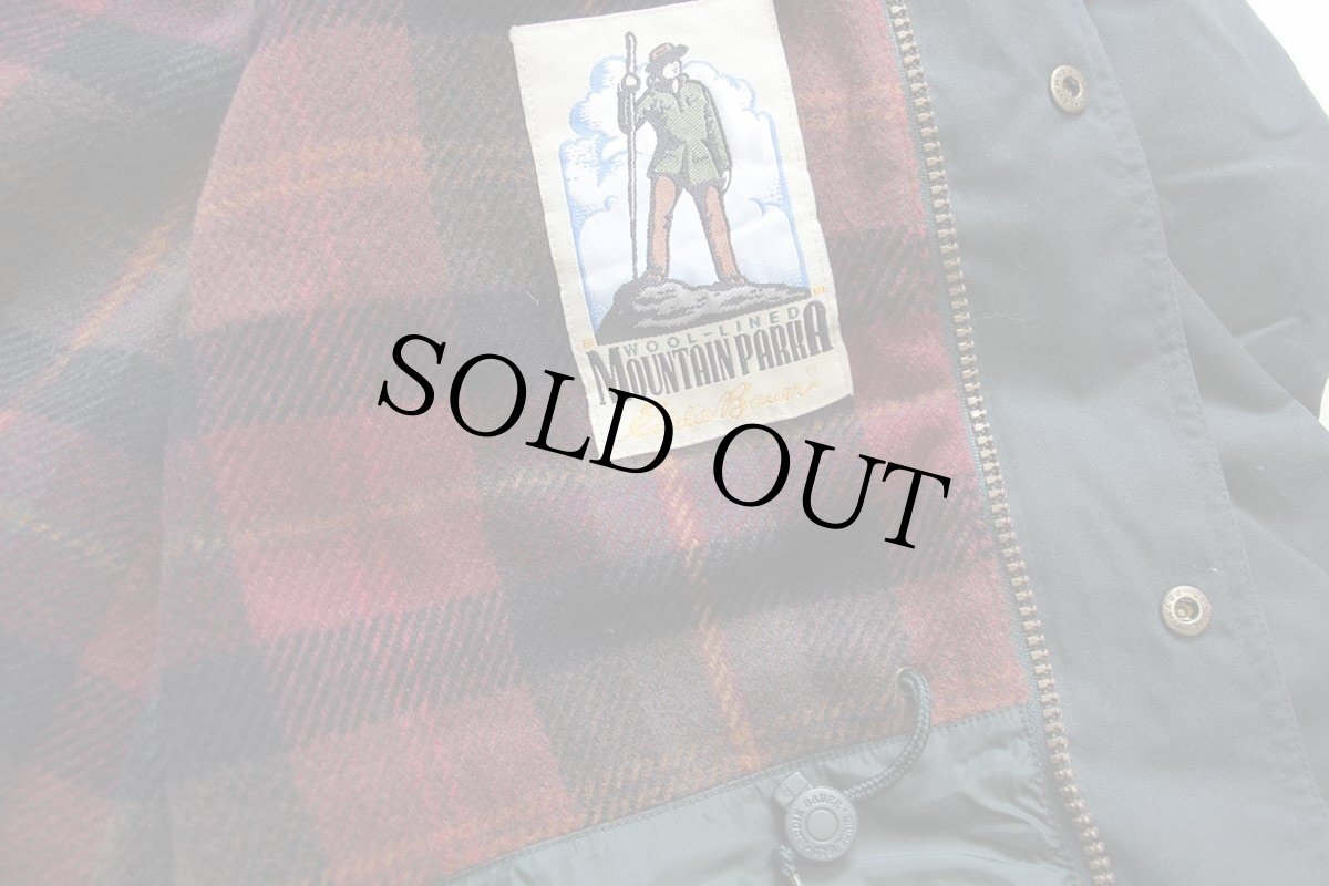 画像5: 90s EddieBauerエディーバウアー タータンチェック ウールライナー マウンテンパーカー 深緑 L (5)