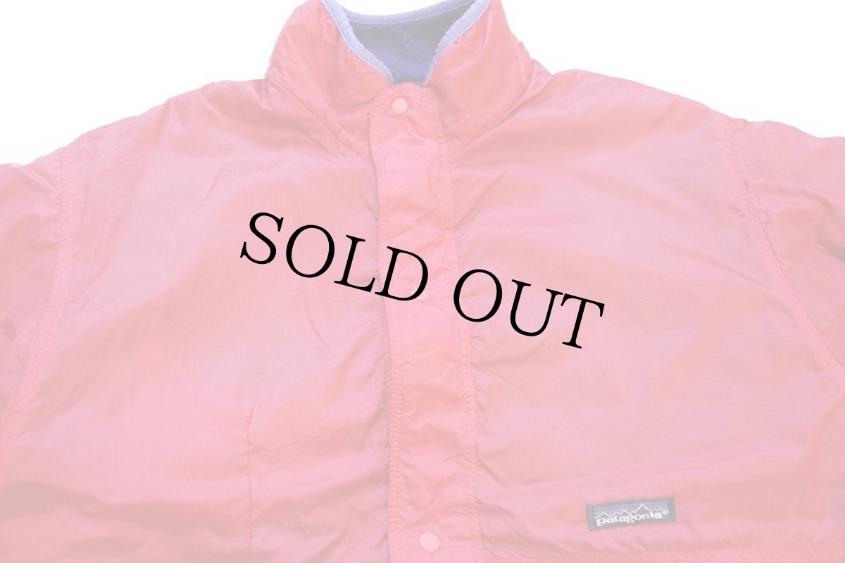 画像9: 90s USA製 patagoniaパタゴニア グリセード リバーシブル ナイロン×パイルフリースジャケット エッグプラント 紫×赤 XL (9)