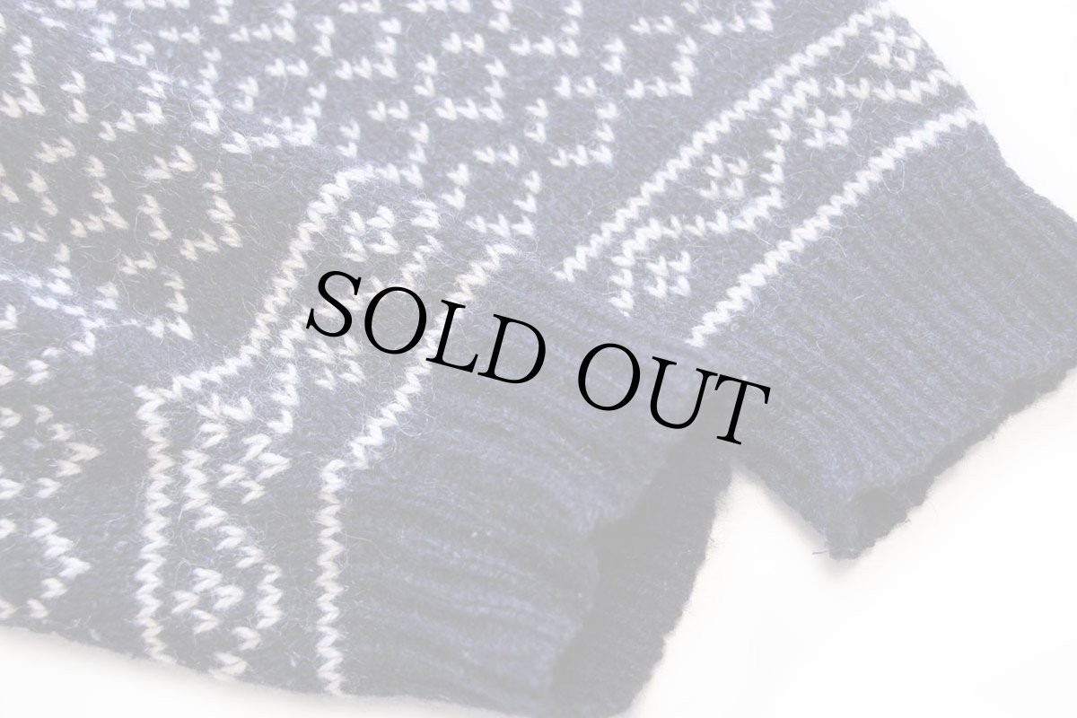 画像6: 80s USA製 L.L.Bean 雪柄 ノルディック柄 ウールニット カーディガン L (6)