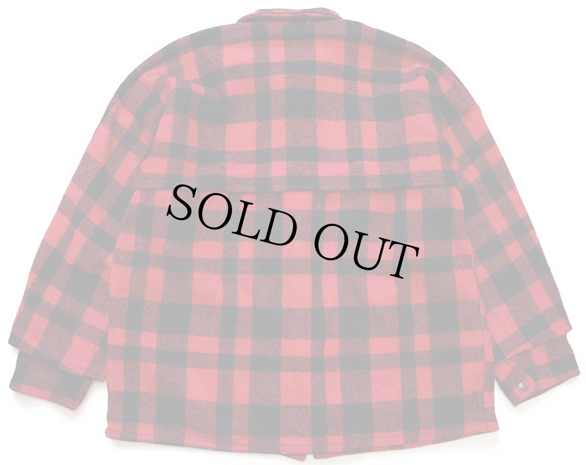 画像2: 60s カナダ製 PIONEER バッファローチェック マッキーノ ウールジャケット 赤×黒 (2)