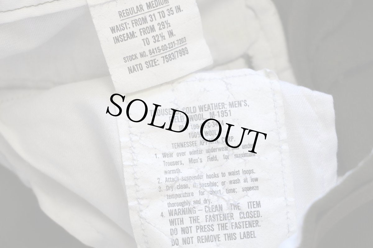 画像6: 80s 米軍 U.S.ARMY M-51 ウールパンツ オリーブグリーン R-M (6)