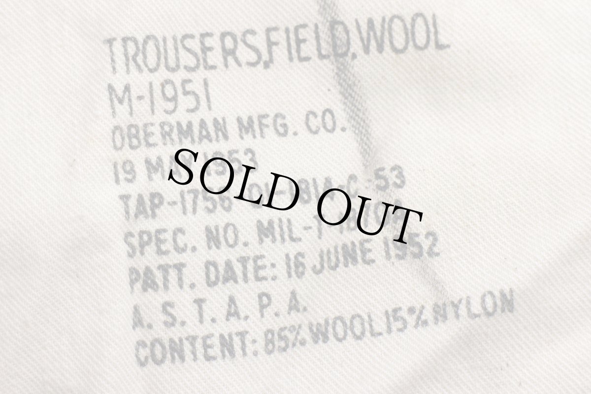 画像7: 50s 米軍 U.S.ARMY M-51 ウールパンツ オリーブグリーン L-M (7)