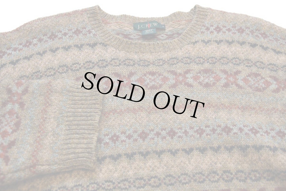 画像3: 90s J.CREW フェアアイル柄 ウールニット セーター L (3)