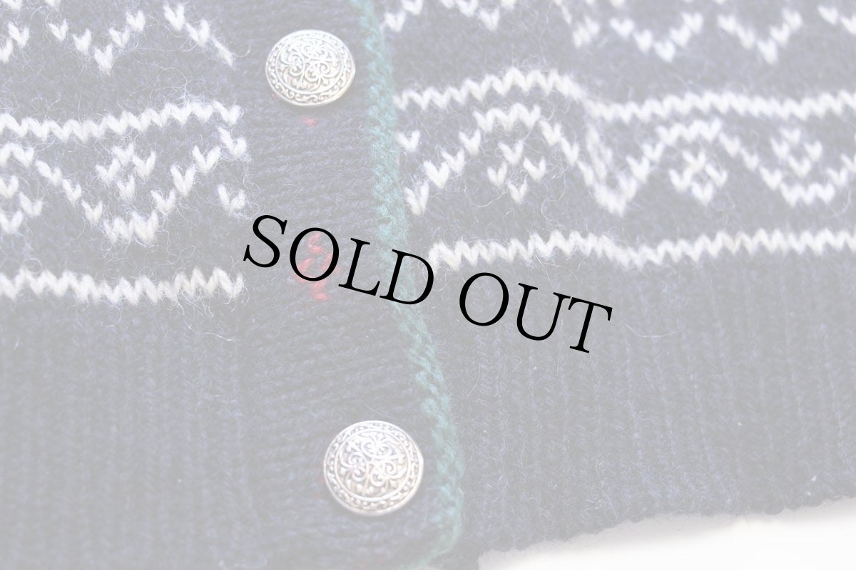 画像5: 80s USA製 L.L.Bean 雪柄 ノルディック柄 ウールニット カーディガン L (5)