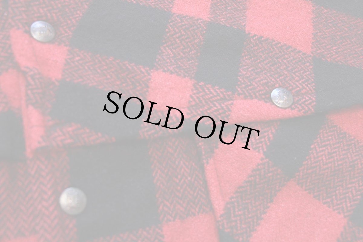 画像5: 60s カナダ製 PIONEER バッファローチェック マッキーノ ウールジャケット 赤×黒 (5)