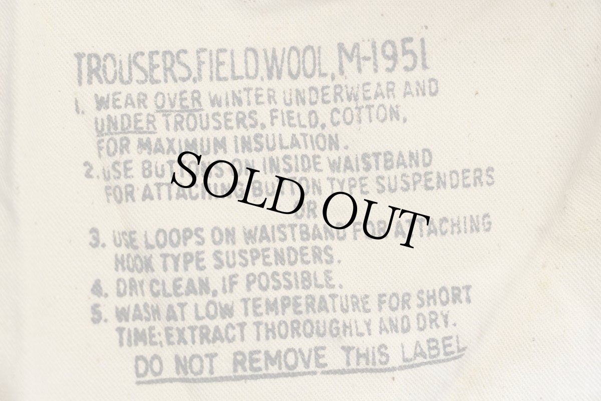画像8: 50s 米軍 U.S.ARMY M-51 ウールパンツ オリーブグリーン L-M (8)