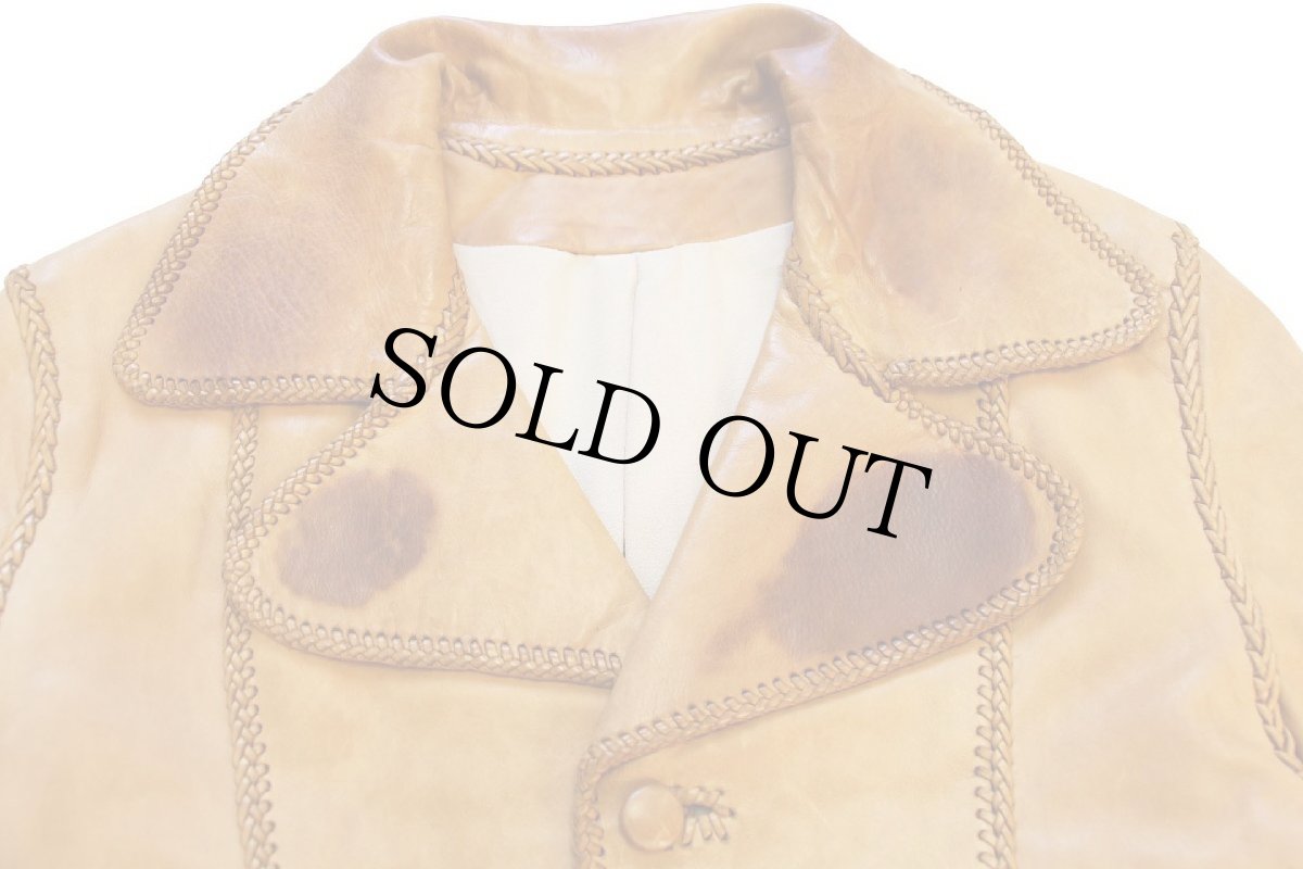 画像3: 70s NORTH BEACH LEATHER ノースビーチ ディアスキン レザージャケット 薄茶 S (3)