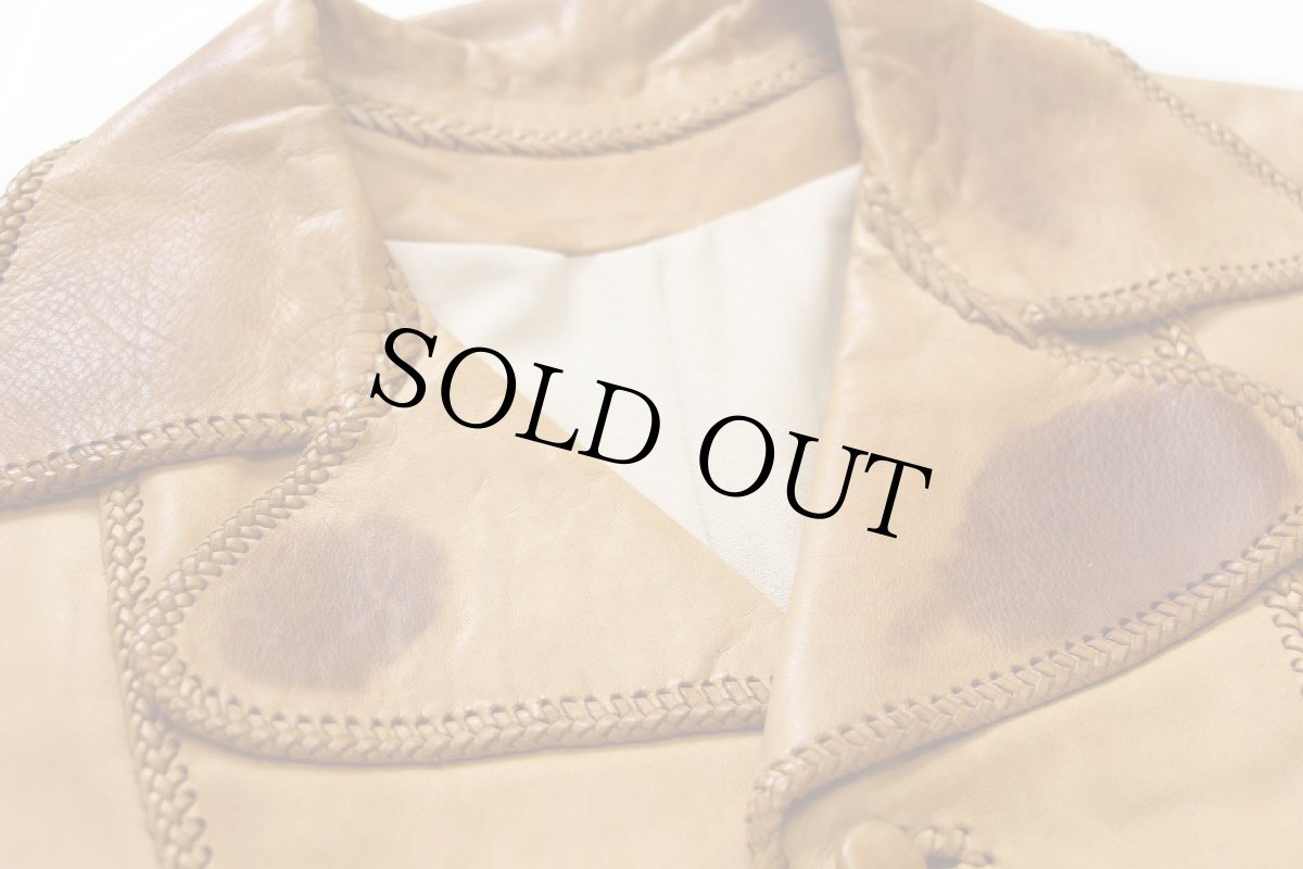 画像7: 70s NORTH BEACH LEATHER ノースビーチ ディアスキン レザージャケット 薄茶 S (7)