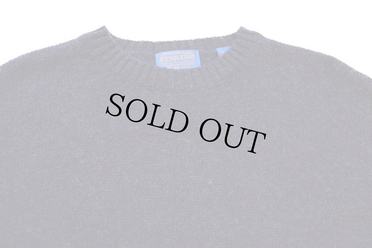 画像3: 00s PENDLETONペンドルトン 無地 シェットランド ウールニット セーター ナス紺 ミックス L (3)