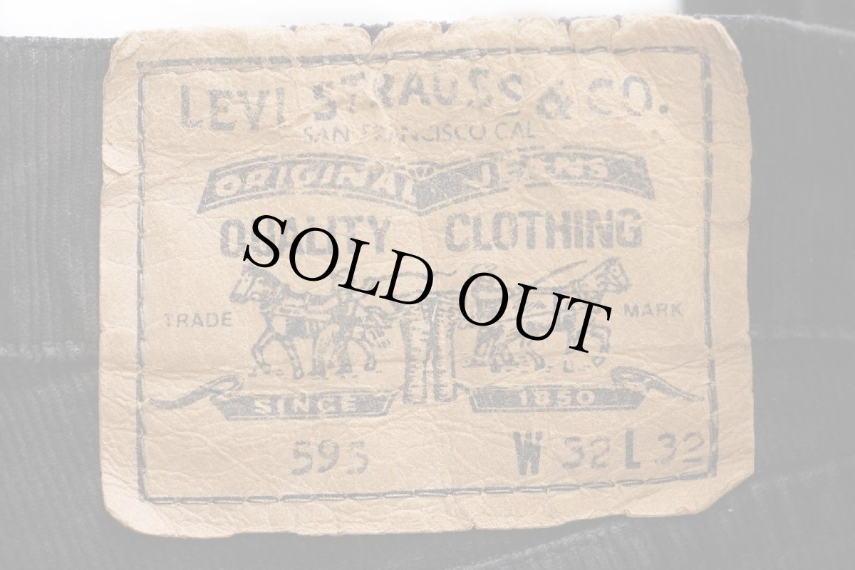 画像6: 90s イタリア製 Levi'sリーバイス 595 ストレッチ コーデュロイパンツ 黒 W32★ユーロ (6)