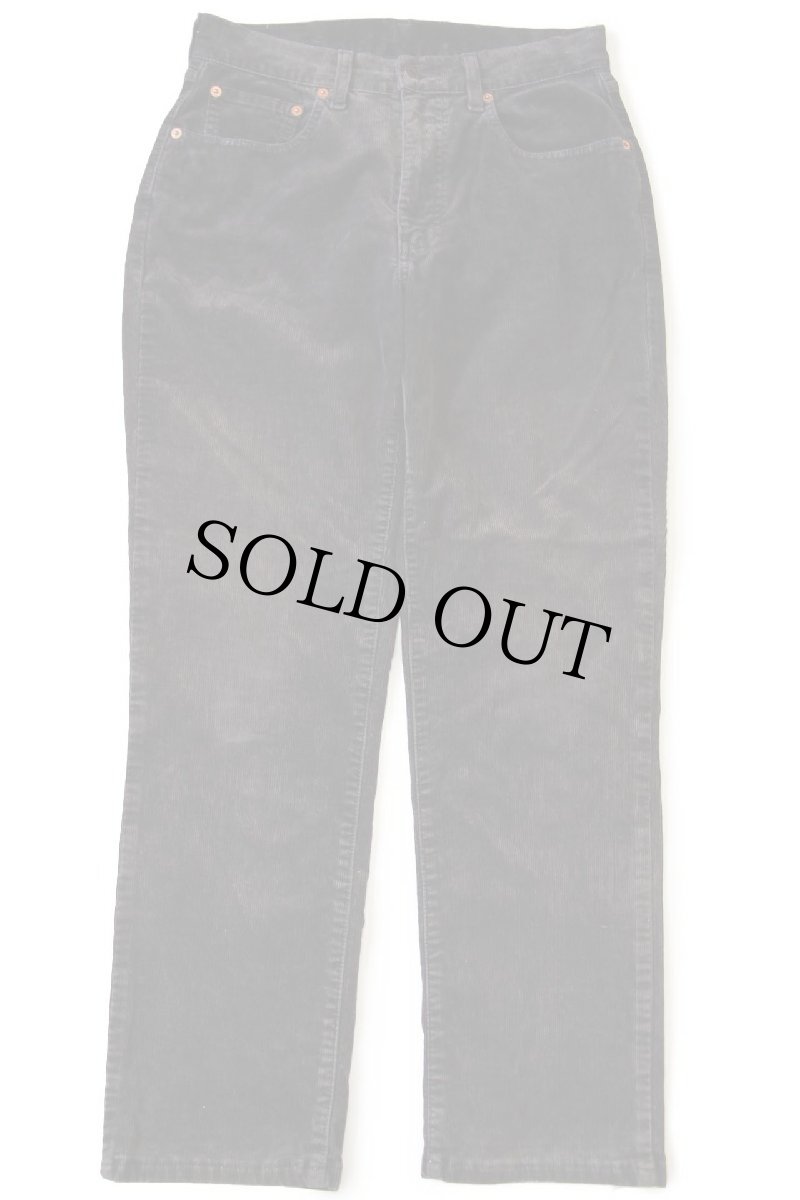 画像2: 90s イタリア製 Levi'sリーバイス 595 ストレッチ コーデュロイパンツ 黒 W32★ユーロ (2)