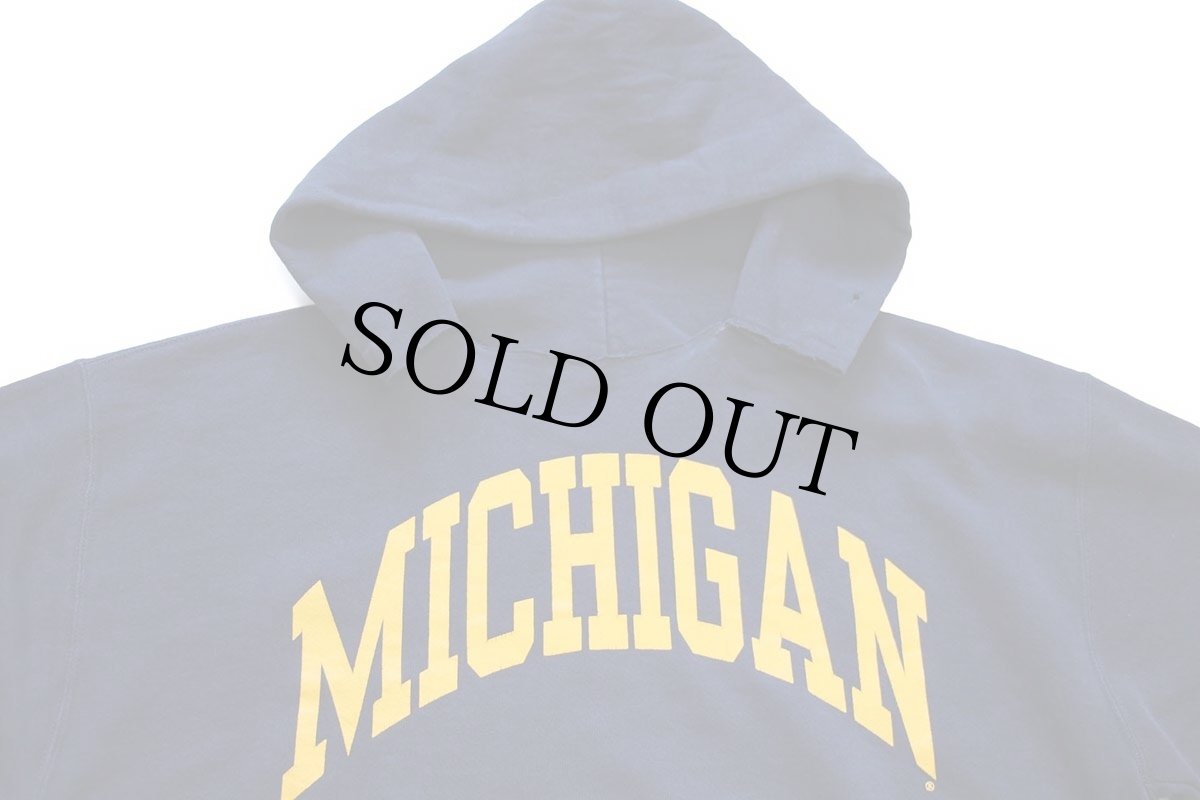 画像3: 90s メキシコ製 RUSSELLラッセル MICHIGAN スウェットパーカー 紺 XL (3)