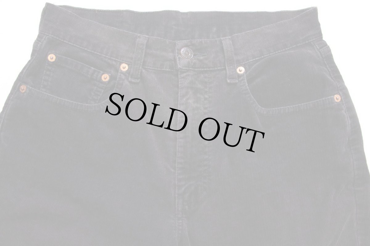 画像4: 90s イタリア製 Levi'sリーバイス 595 ストレッチ コーデュロイパンツ 黒 W32★ユーロ (4)