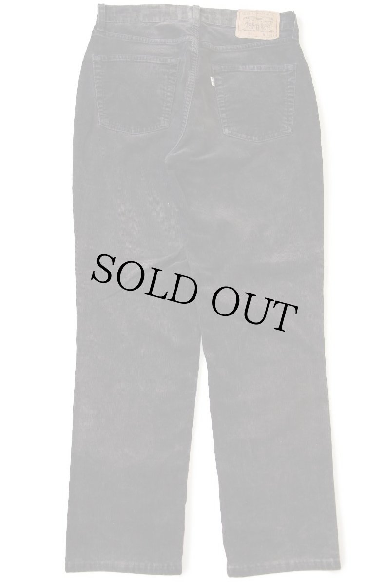 画像3: 90s イタリア製 Levi'sリーバイス 595 ストレッチ コーデュロイパンツ 黒 W32★ユーロ (3)