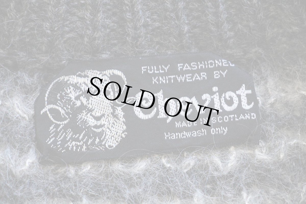 画像4: スコットランド製 Cheviot シェットランド ウール×モヘヤ×コットンニット セーター (4)