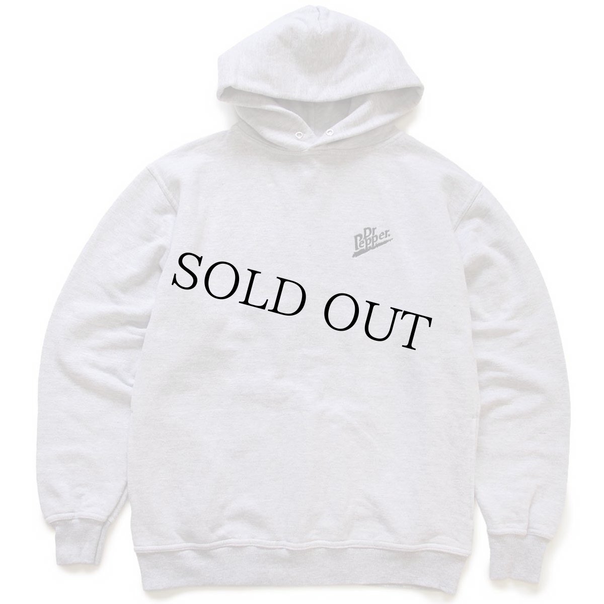 画像1: 00s DrPepperドクターペッパー ワンポイント ロゴ刺繍 スウェットパーカー 杢グレー★フーディー (1)