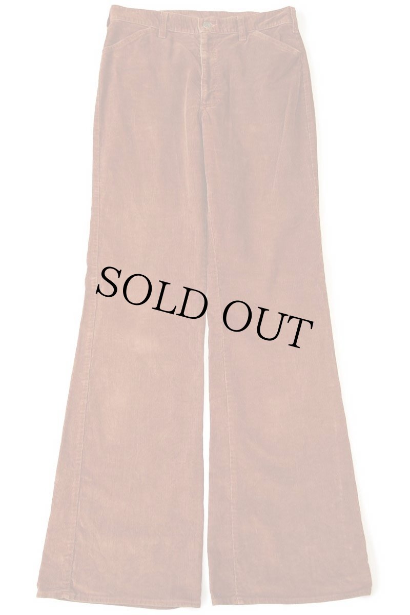 画像2: 70s USA製 Leeリー フレア コーデュロイパンツ 茶 w33 (2)