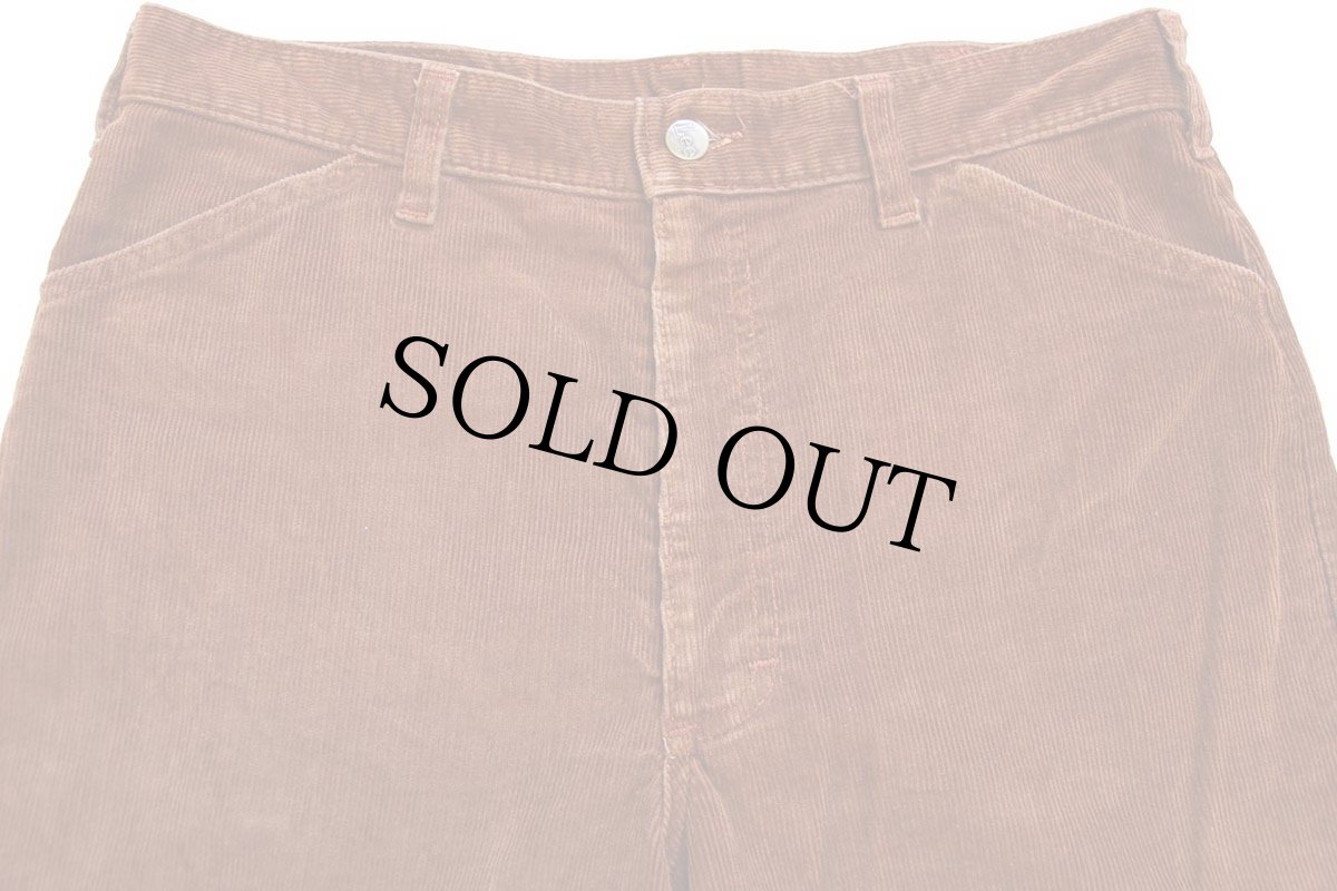 画像4: 70s USA製 Leeリー フレア コーデュロイパンツ 茶 w33 (4)