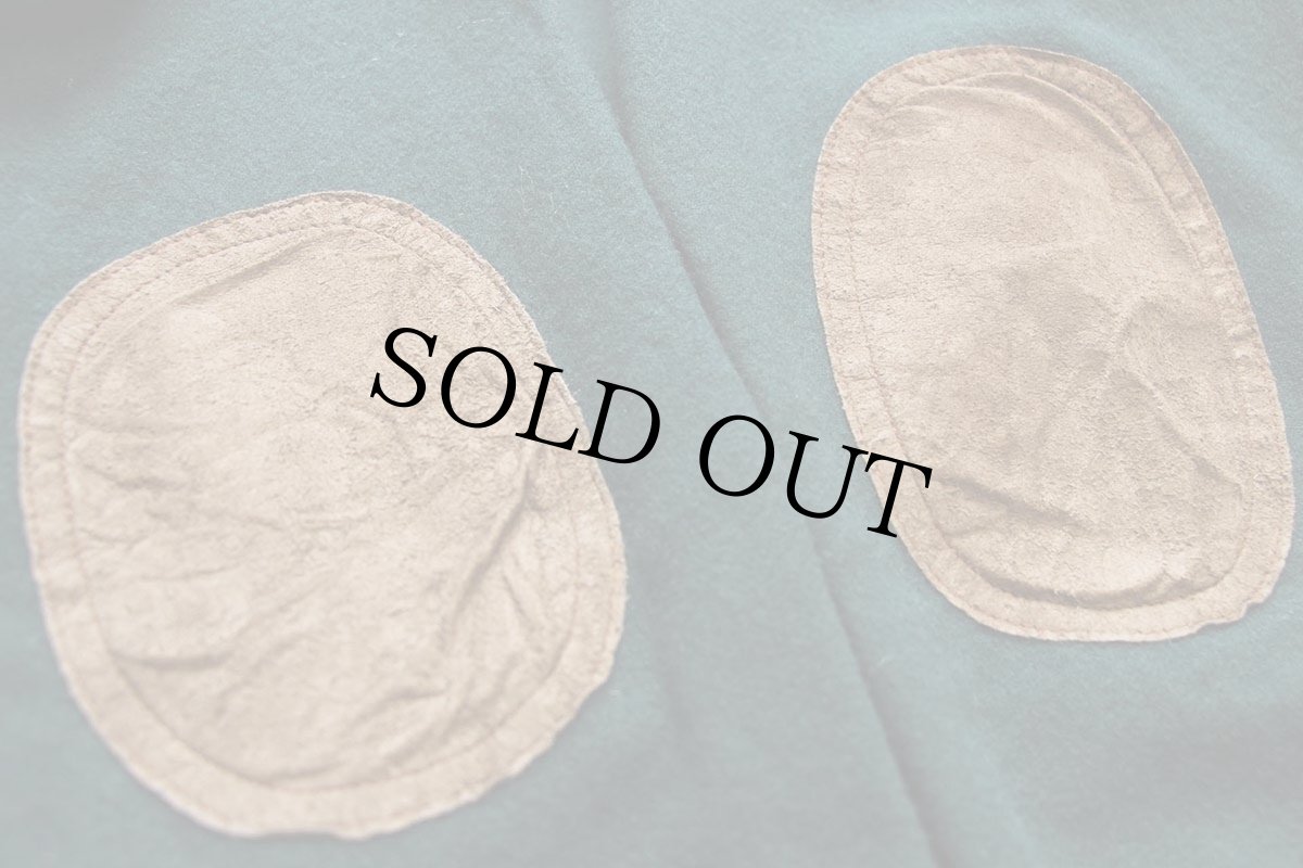 画像5: 90s USA製 PENDLETONペンドルトン 無地 エルボーパッチ付き ウールシャツ 緑 XL-T (5)