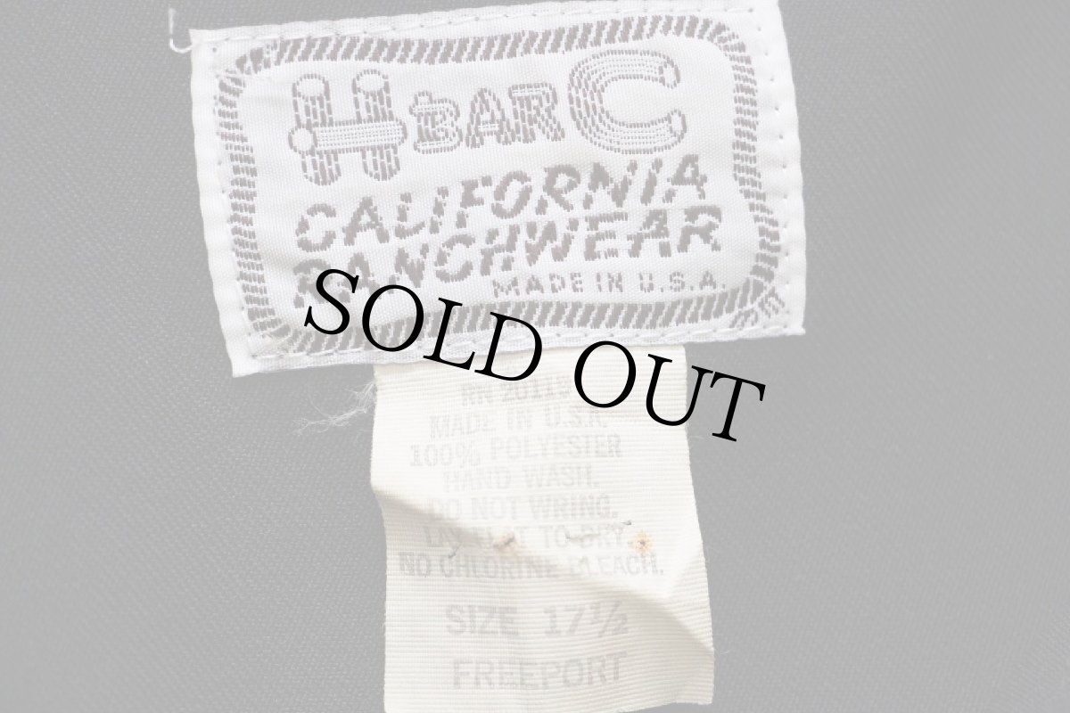 画像5: 70s USA製 HBARC 音符 チェーン刺繍&フリンジ ロカビリー ウエスタンシャツ 黒 17.5 (5)