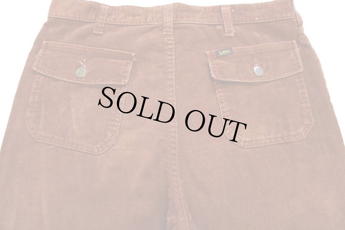 画像5: 70s USA製 Leeリー フレア コーデュロイパンツ 茶 w33 (5)