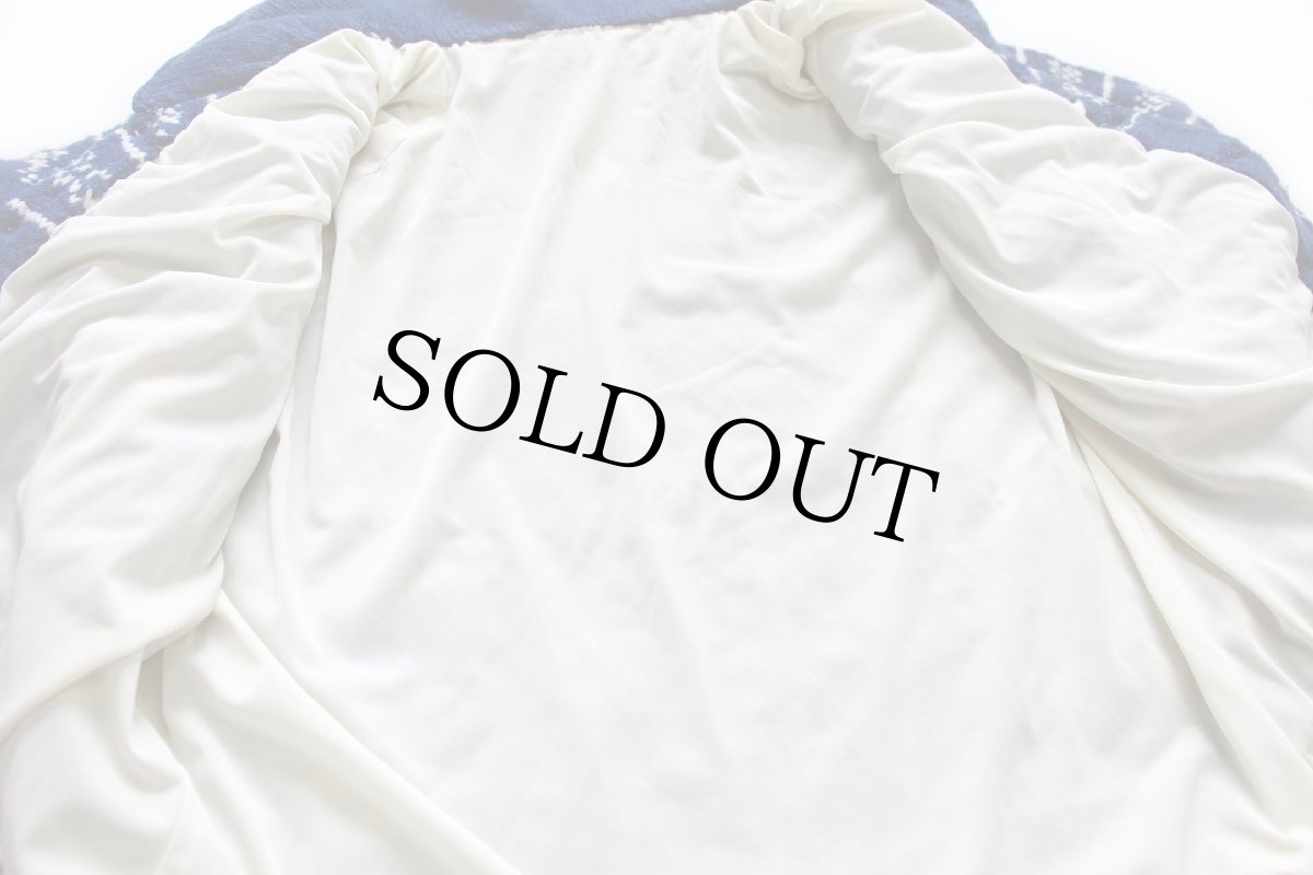 画像4: ビンテージ スキー柄 ショールカラー ウール ハンドニット カーディガン (4)