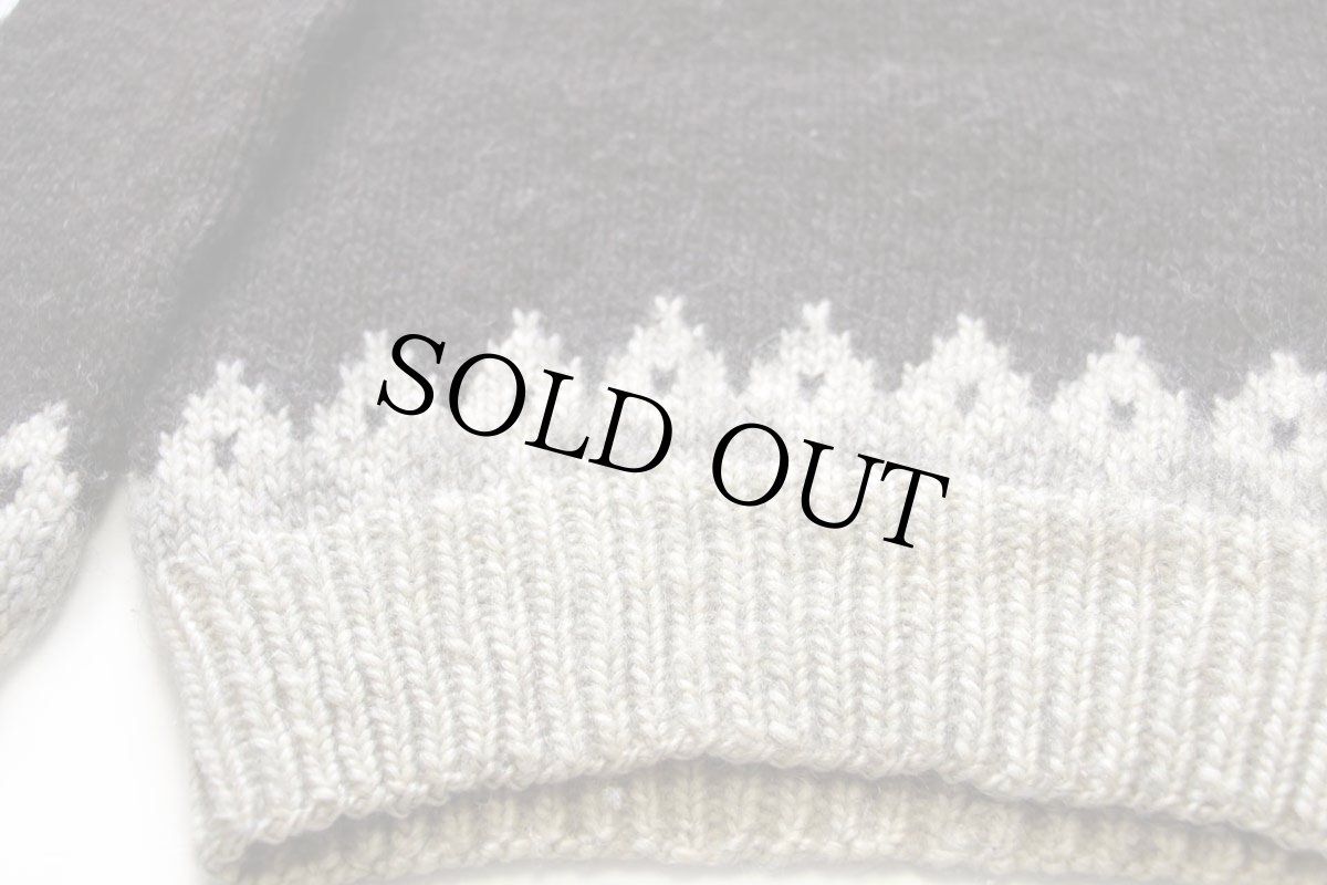 画像5: VIKING ICELAND STYLE 丸ヨーク ノルディック柄 ウールニット セーター M (5)