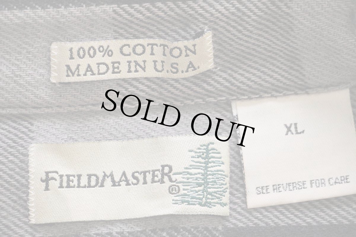 画像4: 90s USA製 FIELDMASTER バッファローチェック コットン フランネルシャツ グレー×黒 XL (4)