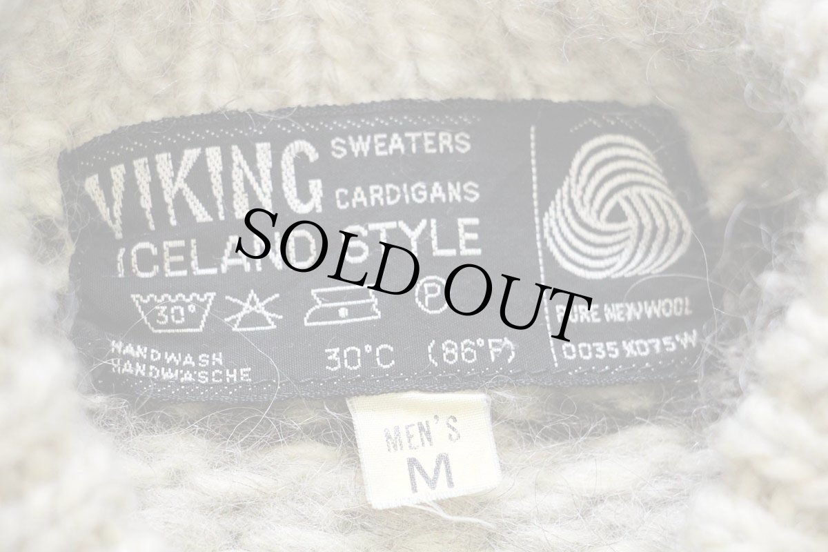 画像4: VIKING ICELAND STYLE 丸ヨーク ノルディック柄 ウールニット セーター M (4)