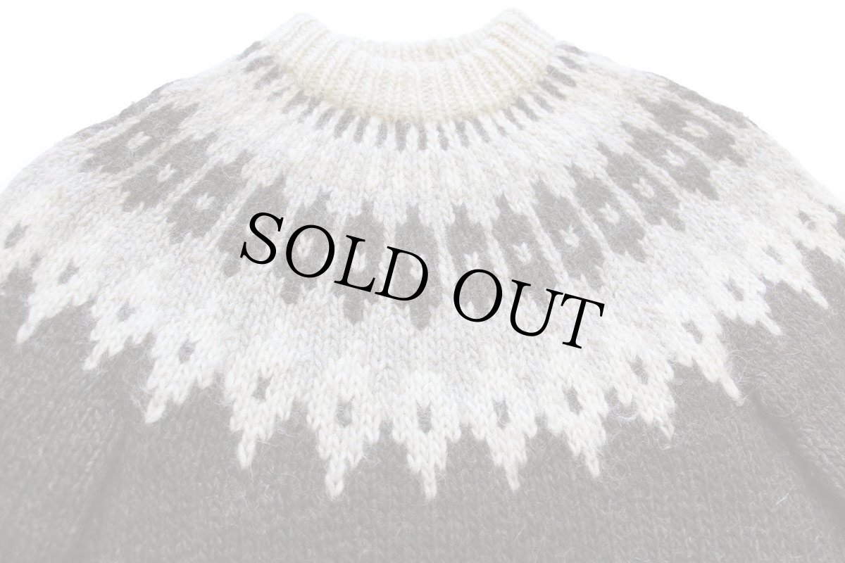 画像3: VIKING ICELAND STYLE 丸ヨーク ノルディック柄 ウールニット セーター M (3)