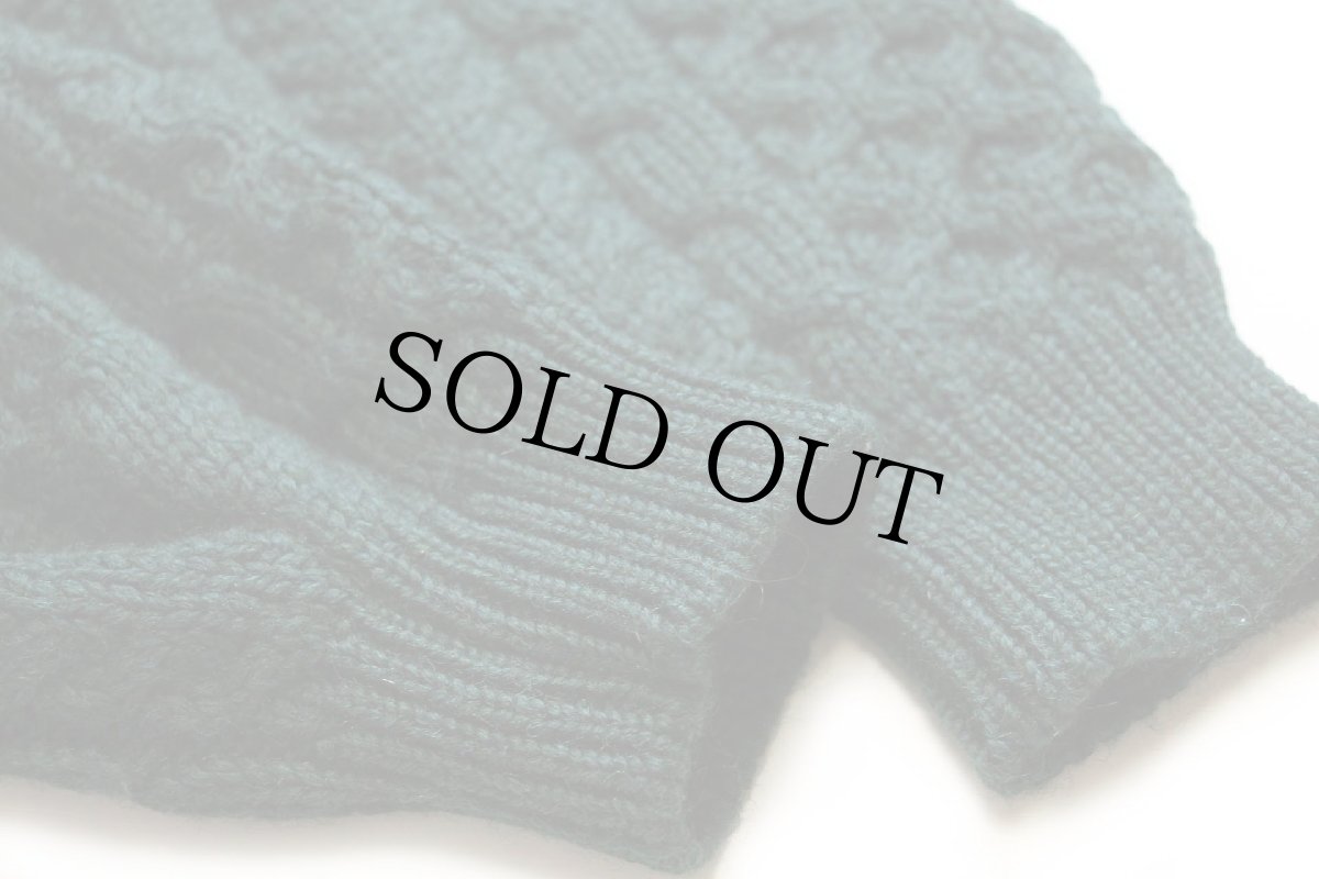 画像6: アイルランド製 John Molloy ケーブル編み ウール ハンドニット セーター 深緑★フィッシャーマン (6)