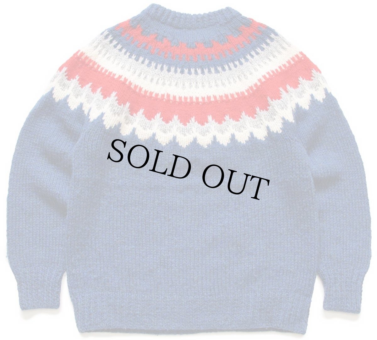 画像2: デンマーク製 Danspun 丸ヨーク ノルディック柄 スコティッシュ ウール ハンドニット セーター (2)