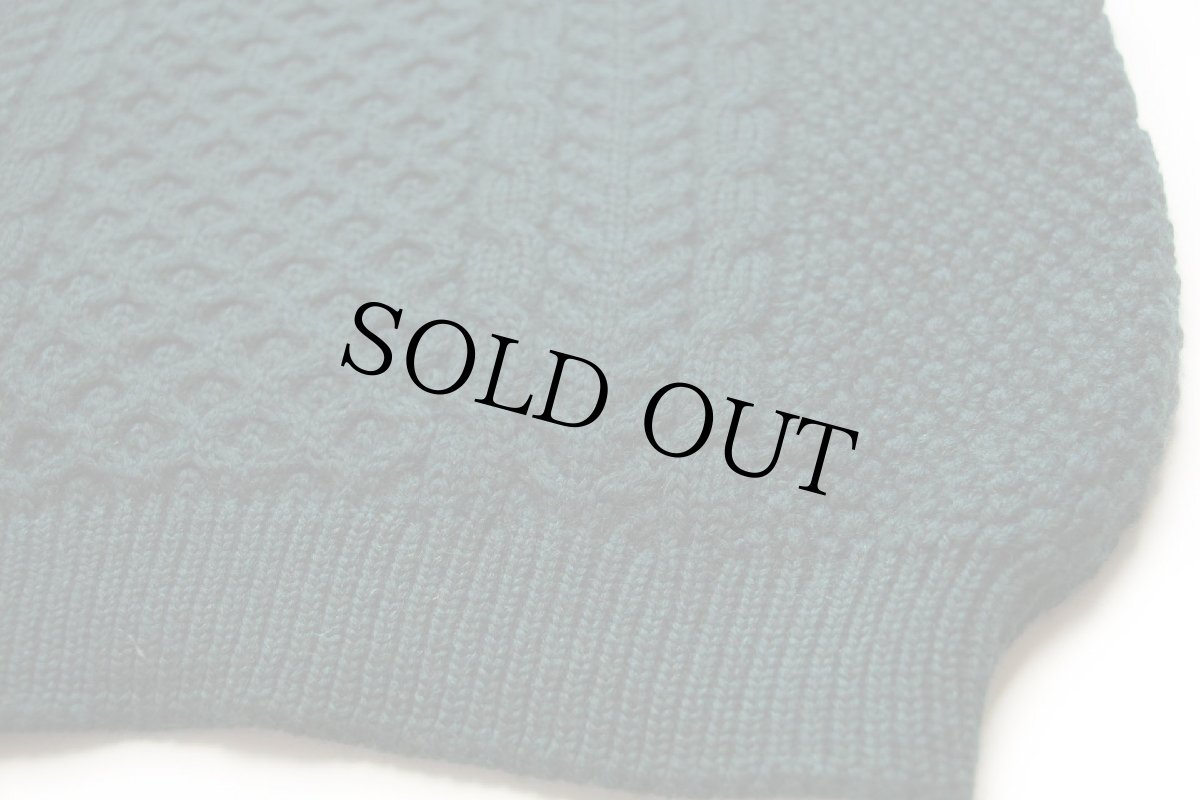 画像5: アイルランド製 John Molloy ケーブル編み ウール ハンドニット セーター 深緑★フィッシャーマン (5)