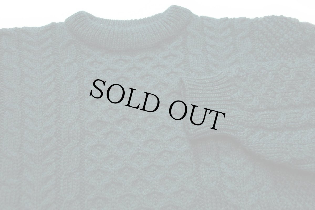 画像3: アイルランド製 John Molloy ケーブル編み ウール ハンドニット セーター 深緑★フィッシャーマン (3)