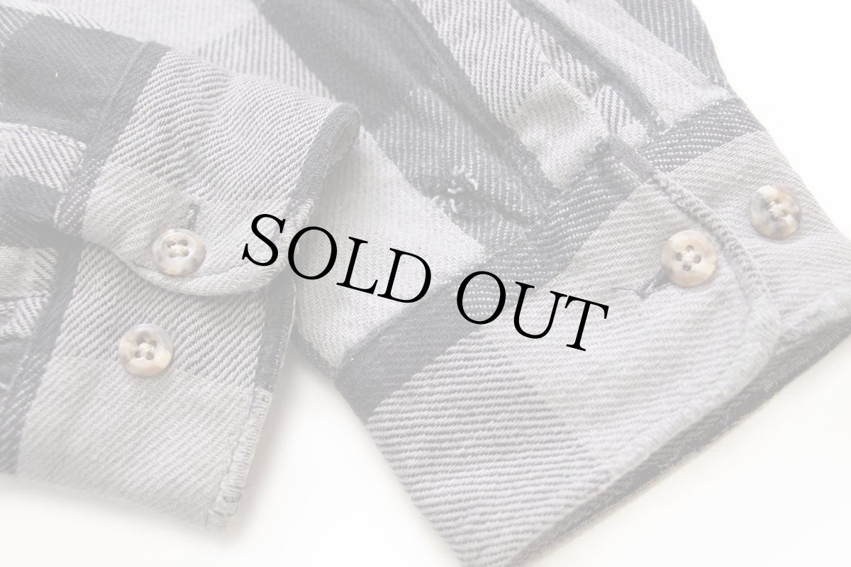 画像6: 90s USA製 FIELDMASTER バッファローチェック コットン フランネルシャツ グレー×黒 XL (6)