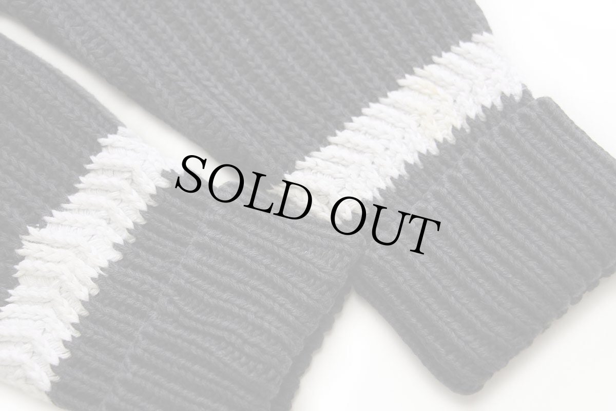 画像6: 90s GAPギャップ ライン入り ローゲージ コットンニット セーター 炭黒 M (6)