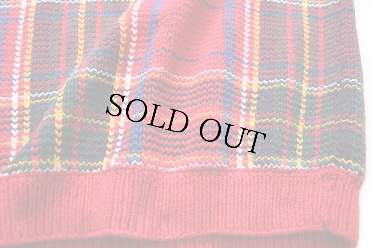 画像5: 90s GAPギャップ タータンチェック コットンニット セーター L (5)