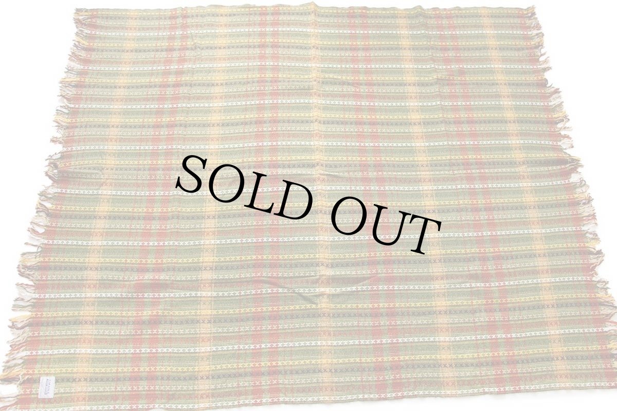 画像2: 60s AMANA 織り柄 ウール ブランケット (2)