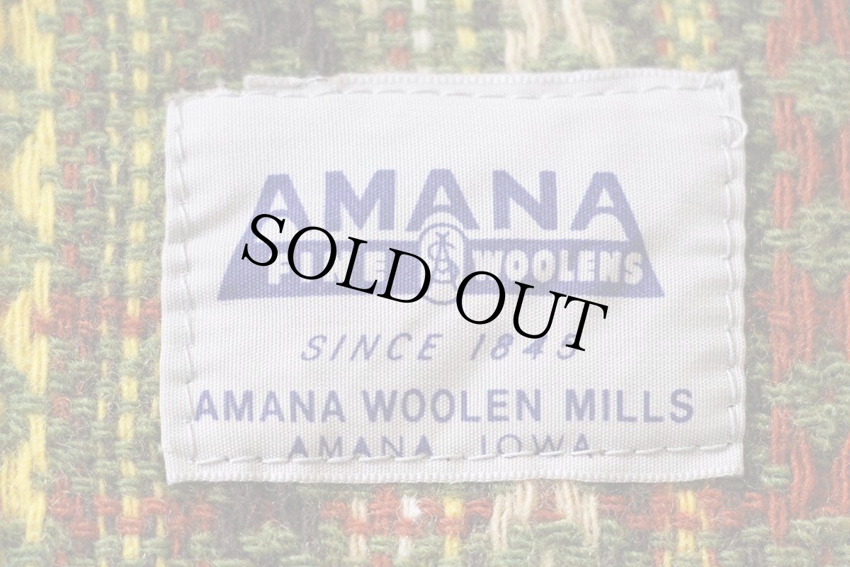 画像3: 60s AMANA 織り柄 ウール ブランケット (3)