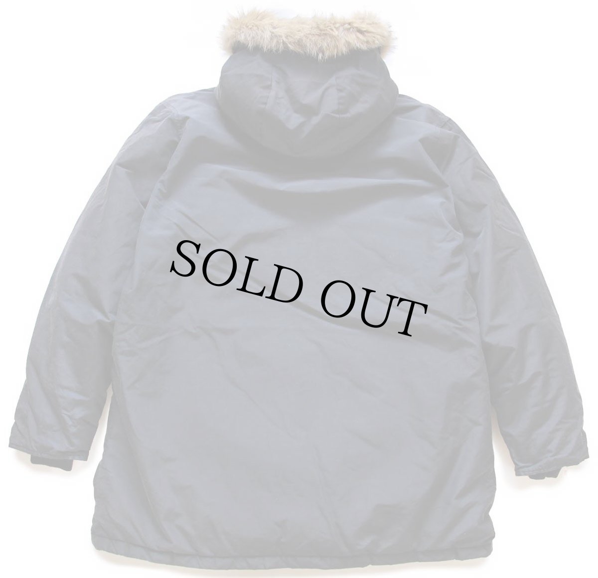 画像2: 00s USA製 WOOLRICH JOHN RICH&BROS ウールリッチ コヨーテファー アークティックパーカー ダウンコート 紺 フェード L★B-9タイプ (2)